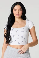 Seamless Ribbed Square Neck Baby Tee