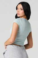 Seamless Ribbed Square Neck Baby Tee