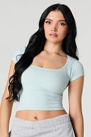 Seamless Ribbed Square Neck Baby Tee