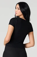 Seamless Ribbed Square Neck Top
