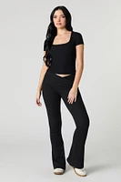 Seamless Ribbed Square Neck Top