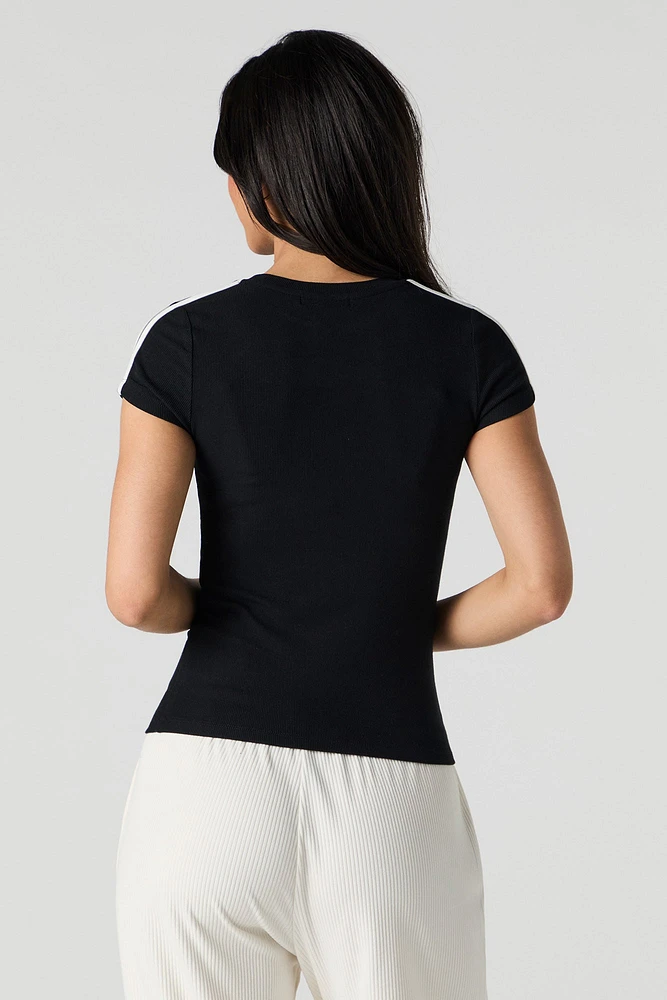Ribbed Crewneck T-Shirt