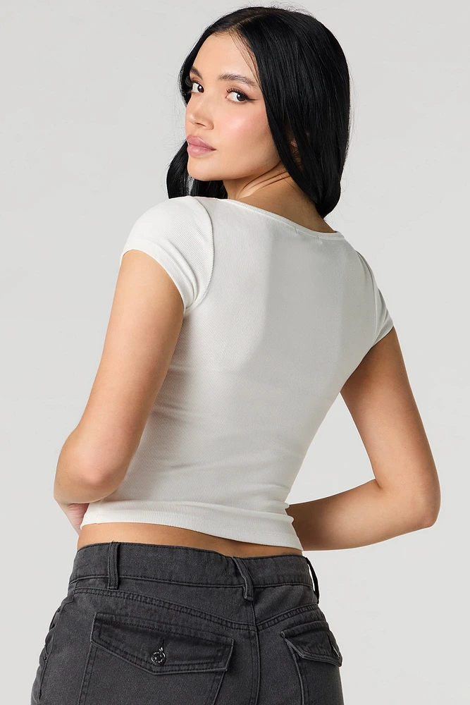 T-shirt boutonné côtel