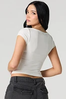T-shirt boutonné côtel