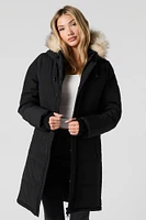 Puffer Faux Fur Hood Parka