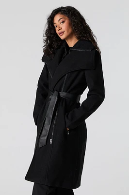 Double Collared Belted Jacket