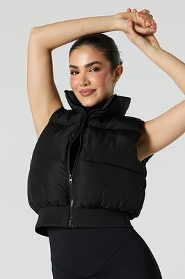 Cropped Puffer Vest