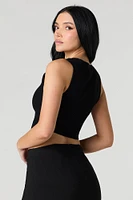 Ribbed Knit Cropped Vest