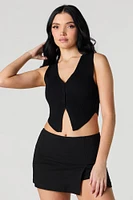 Ribbed Knit Cropped Vest