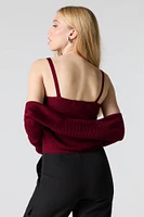 Ensemble avec débardeur et boléro en tricot côtelé