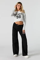 City Jacquard Knit Cropped Sweater