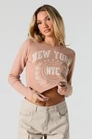 City Jacquard Knit Cropped Sweater