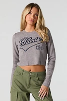 City Jacquard Knit Cropped Sweater