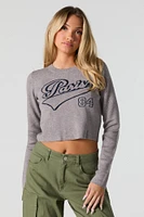 City Jacquard Knit Cropped Sweater