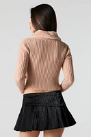 Cardigan asymétrique avec col en similifourrure