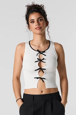 Camisole en tricot côtelé avec découpe et boucle