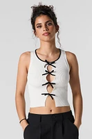 Camisole en tricot côtelé avec découpe et boucle