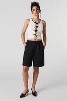 Camisole en tricot côtelé avec découpe et boucle