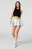 Embroidered Knit Cropped Tank