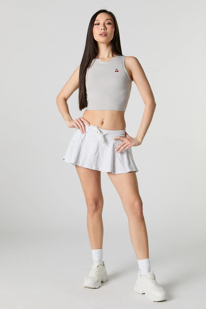Débardeur court en tricot avec motif brod
