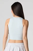 Débardeur court en tricot avec motif brodé