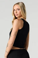 Knit Button Vest Tank