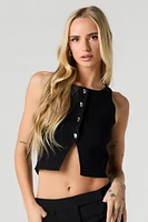 Knit Button Vest Tank