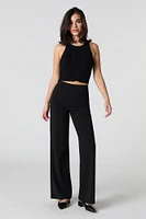 Pointelle Knit Cropped Tank