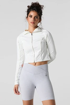 Short de cycliste sans couture à taille repliée