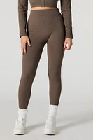 Legging Active côtelé sans couture à taille haute