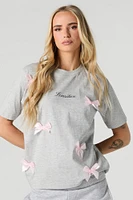 Sensitive Graphic Bow T-Shirt