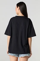 T-shirt avec empiècement brodé San Diego et encolure en V