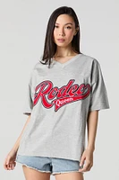 T-shirt avec empiècement brodé Rodeo Queen en sergé et encolure V