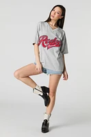Rodeo Queen Twill Embroidered V-Neck T-Shirt