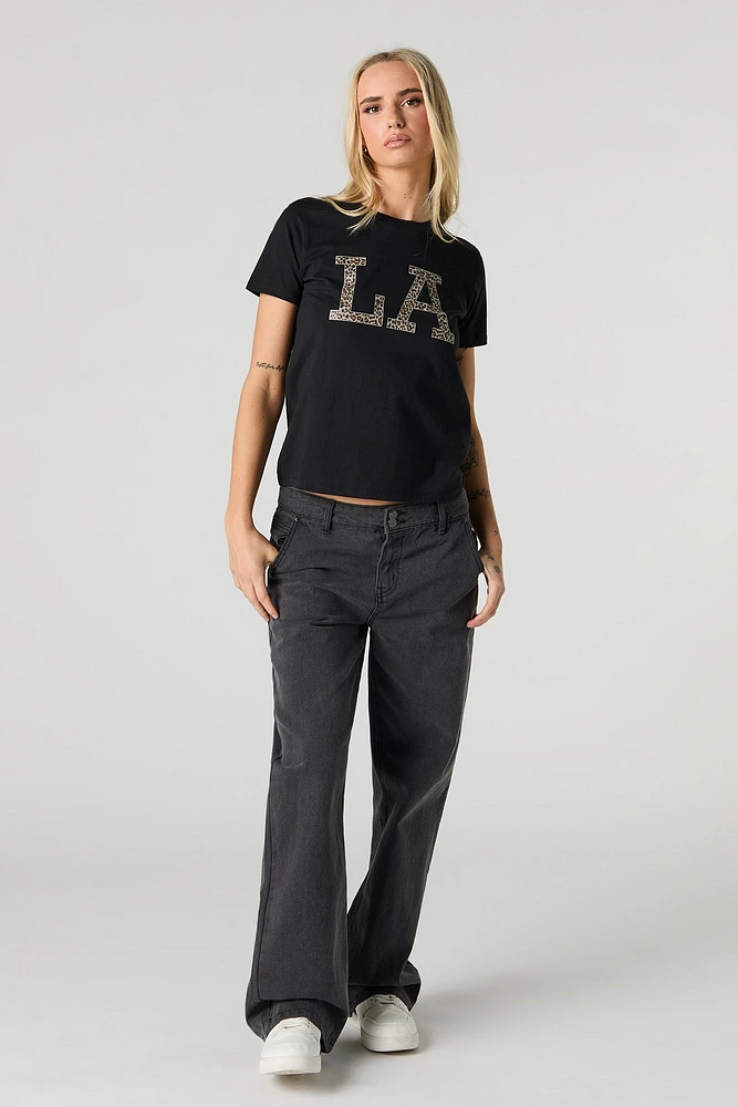 LA Cheetah Graphic T-Shirt