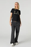 LA Cheetah Graphic T-Shirt