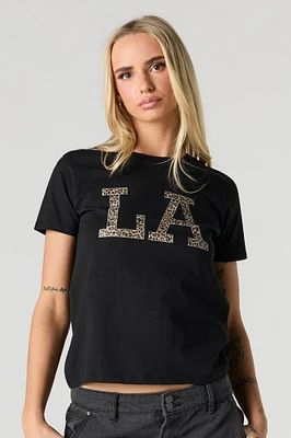 LA Cheetah Graphic T-Shirt
