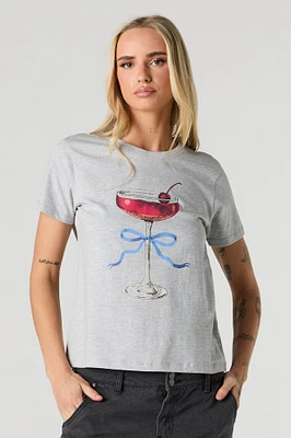 T-shirt à imprimé Cherry Martini