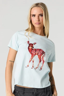 T-shirt avec motif brodé Deer