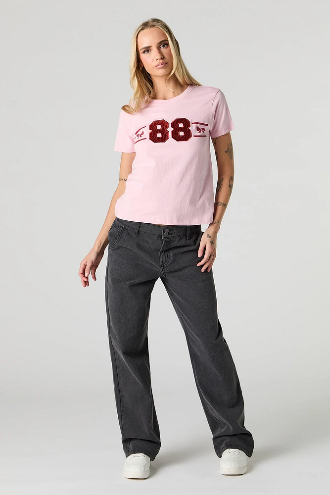 T-shirt avec motif brodé 88 boucle