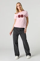 T-shirt avec motif brodé 88 boucle