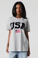 T-shirt avec motif brodé USA