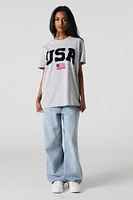 T-shirt avec motif brodé USA