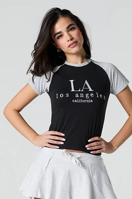 LA Embroidered Raglan T-Shirt