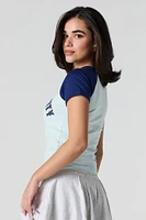 T-shirt raglan à imprimé New York