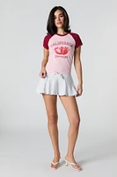 California Embroidered Graphic Raglan T-Shirt