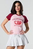 California Embroidered Graphic Raglan T-Shirt