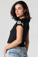 Twill Embroidered Cropped T-Shirt