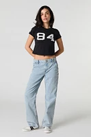 Twill Embroidered Cropped T-Shirt