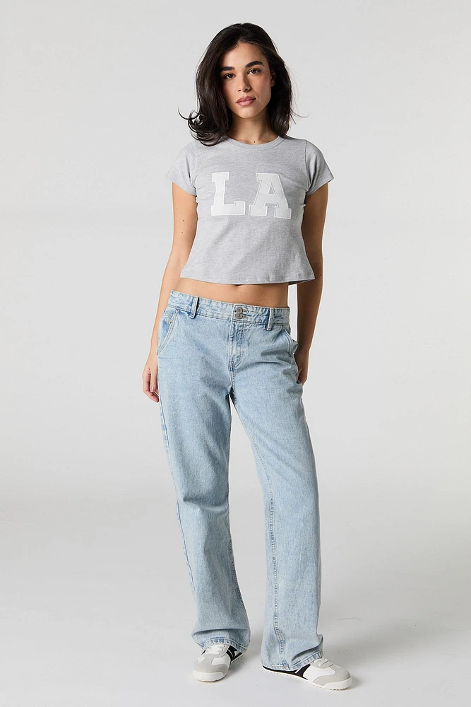 T-shirt court avec motif brodé en serg